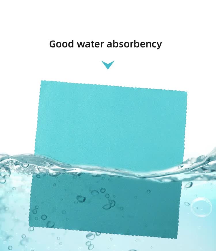 Light Blue Quick Dry Cooling Towel Set (2 Pack) - Microfiber Sport Towels with Silicone Cases & Carabiners