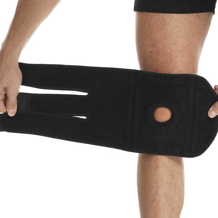 Grey Adjustable Knee Brace Support (Pair) with Dual Spring Stabilizers & Patella Gel Pad - Non-Slip for Sports Running Hiking