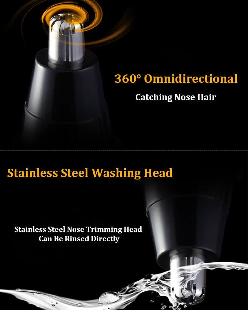 Gold and Black Versatile 4-in-1 USB Rechargeable Men's Grooming Kit - Precision Nose, Ear, Eyebrow Trimmer & Detail Shaver