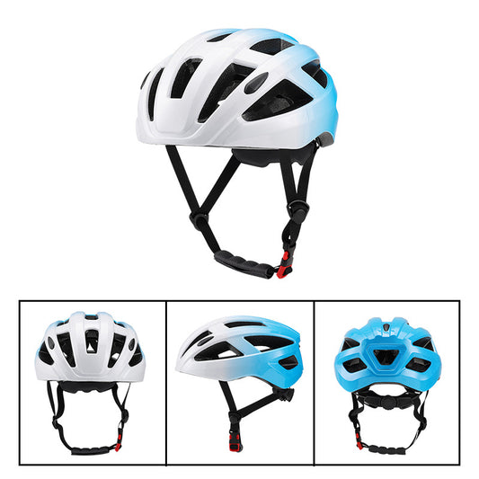 White and Blue Ultra-Light Adult Cycling Helmet - CE & CPSC Certified, In-Mold Safety for Road & Mountain Biking