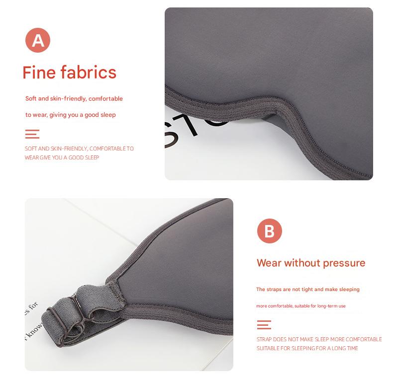 2 Pcs Black 3D Contoured Eye Mask - Total Blackout, Pressure-Free Memory Foam, Skin-Friendly & Breathable for Deep Rest