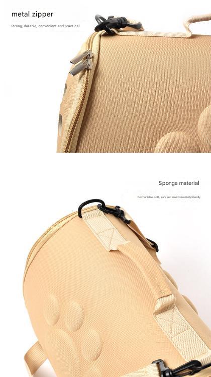 Khaki Stylish EVA Pet Carrier Bag - Lightweight Portable & Breathable Travel Crate for Small Dogs & Cats
