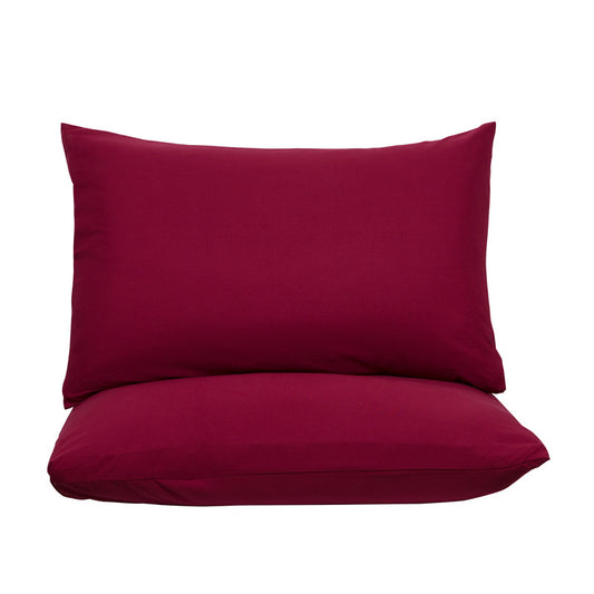 Claret Red Ultra Soft Brushed Waterproof Pillow Protectors (Set of 2) - 50x70cm, Stain & Spill Guard for Bed Pillows(Note: pillow core not included)