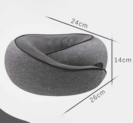 Dark Grey Ergonomic Memory Foam Travel Neck Pillow - U-Shaped Support for Naps & Journeys