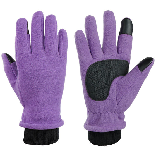 XS Purple Warm Windproof Touchscreen Gloves - Anti-Slip Grip for Winter Cycling & Outdoor Sports
