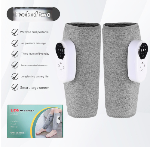 [Two Pack] Three Modes + Three Vibrations + Three Heat Packs Multifunctional Electric Leg Massager with Air Wave Technology and Heat Therapy - 55x30x0.2cm