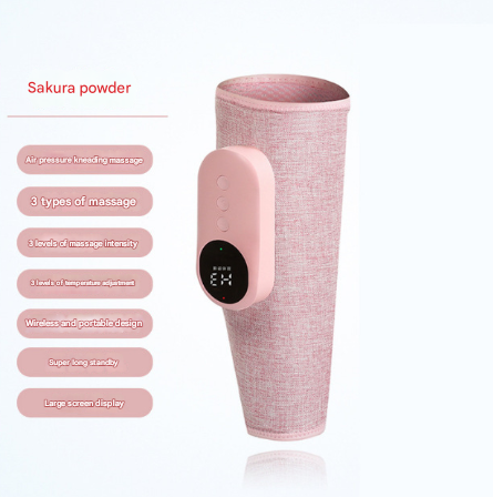 One-piece Pink Portable Leg Air Pressure Massager with Constant Heat - Slimming and Relaxation