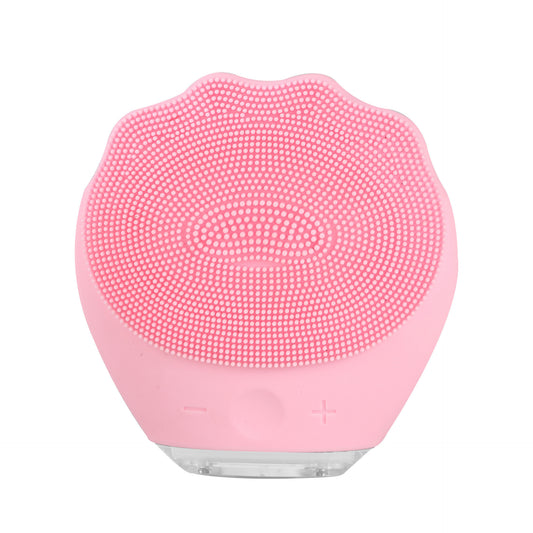 Pink Electric Silicone Facial Cleanser - All-Around Vibration Massage Face Cleaning Device