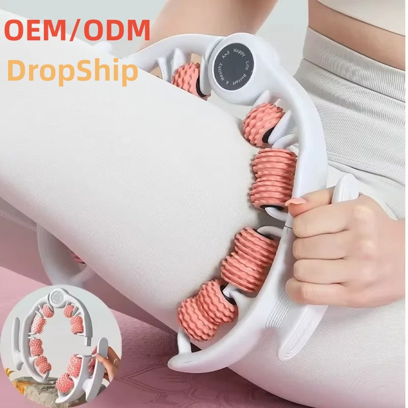Green 360 Degree Clamp Leg Roller Massager - Deep Tissue Relief for Thighs, Calves & Arms