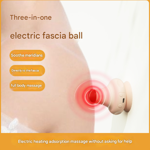 Purple [Stone + Hot Compress] Silicone Fascial Massage Ball with Suction - Muscle Relaxation for Yoga and Therapy