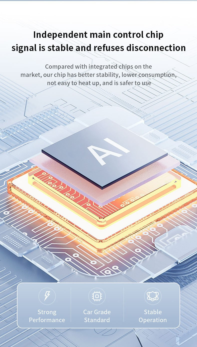 2-in-1 Wireless CarPlay & Android Auto Adapter - Plug & Play Dongle for Cars(Applicable to Android-Black)