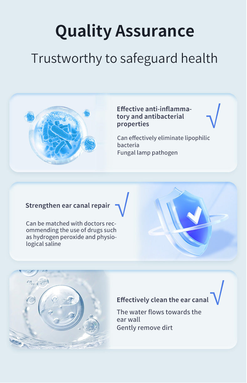 Automatic Electric Ear Wax Removal & Irrigation System - 5 Modes, USB-C, Hot Air Drying(black)