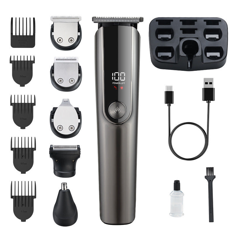 5-in-1 Professional Men's Grooming Kit - Cordless Hair Clipper, Beard Trimmer(Electroplating gun)
