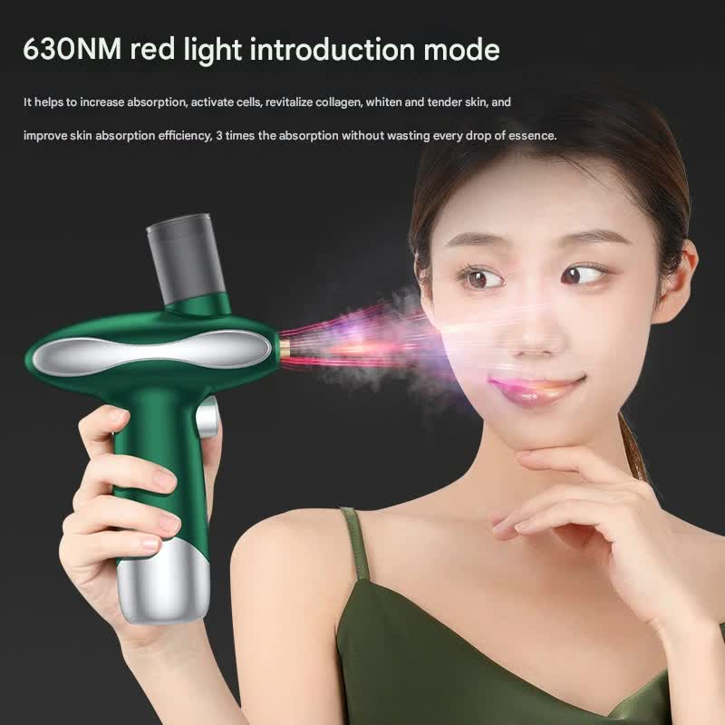 Portable Nano Facial Steamer & Oxygen Sprayer with Red/Blue Light Therapy(white)