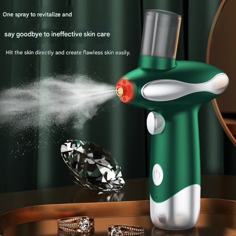 Portable Nano Facial Steamer & Oxygen Sprayer with Red/Blue Light Therapy(pink)