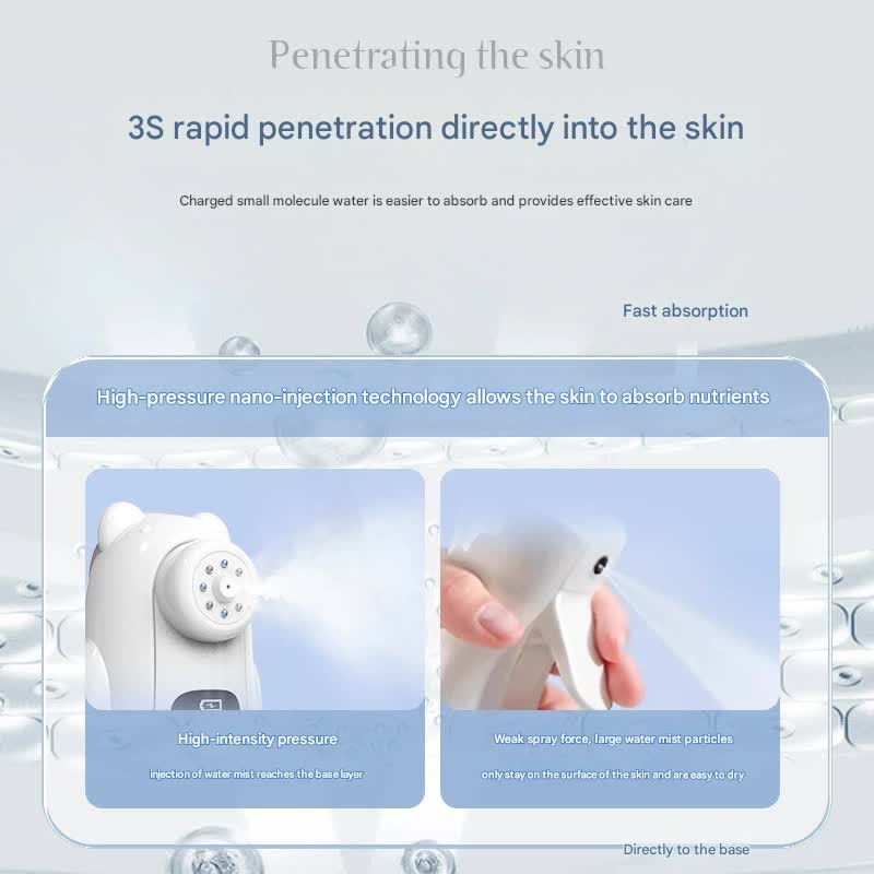 Nano Facial Mist Sprayer & Oxygen Injector - 3 Modes, Deep Hydration & Serum Absorption(pink)