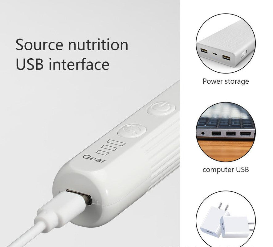 Portable Electric Nail Drill Pen Kit - USB-C Rechargeable, 3-Speed, High Torque, Low Heat(Khaki)