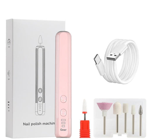 Portable Electric Nail Drill Pen Kit - USB-C Rechargeable, 3-Speed, High Torque, Low Heat(Pink)