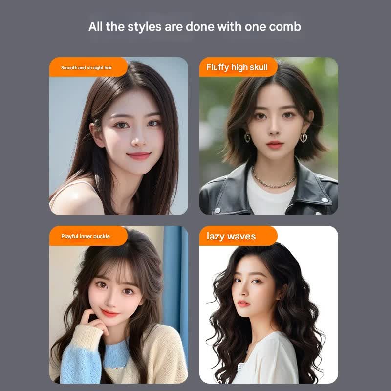 Cordless Hair Straightener Comb - 4 Temperature Settings, USB-C, PTC Heating(black)