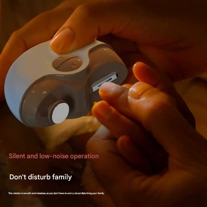 Purple Electric Nail Clipper & Filer - 2 Speed, Low Noise, Safe for Babies (1yr+) & Adults