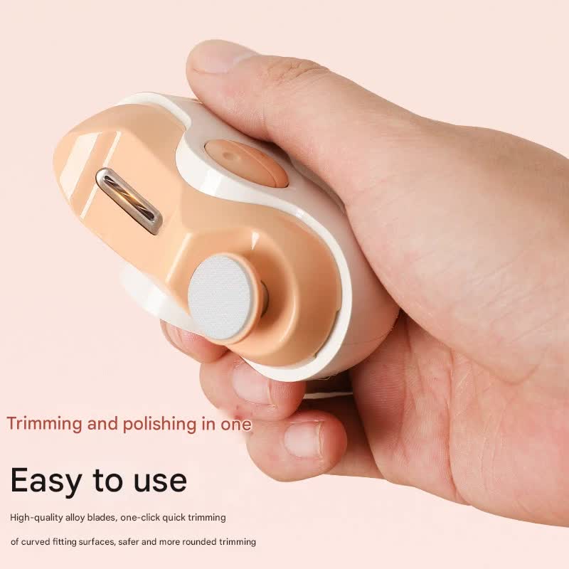 White Electric Nail Clipper & Filer - 2 Speed, Low Noise, Safe for Babies (1yr+) & Adults