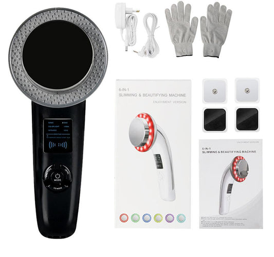 6-in-1 Ultrasonic Slimming & Beautifying RF Device - Body Sculpting & Skin Rejuvenation(black)
