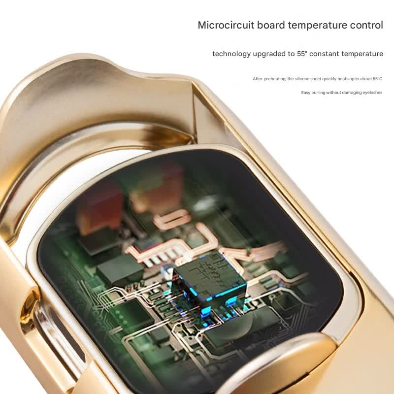 2pc Rechargeable Electric Heated Eyelash Curler - 55C Constant Temperature, LED Display, Gentle Curling(Purple)