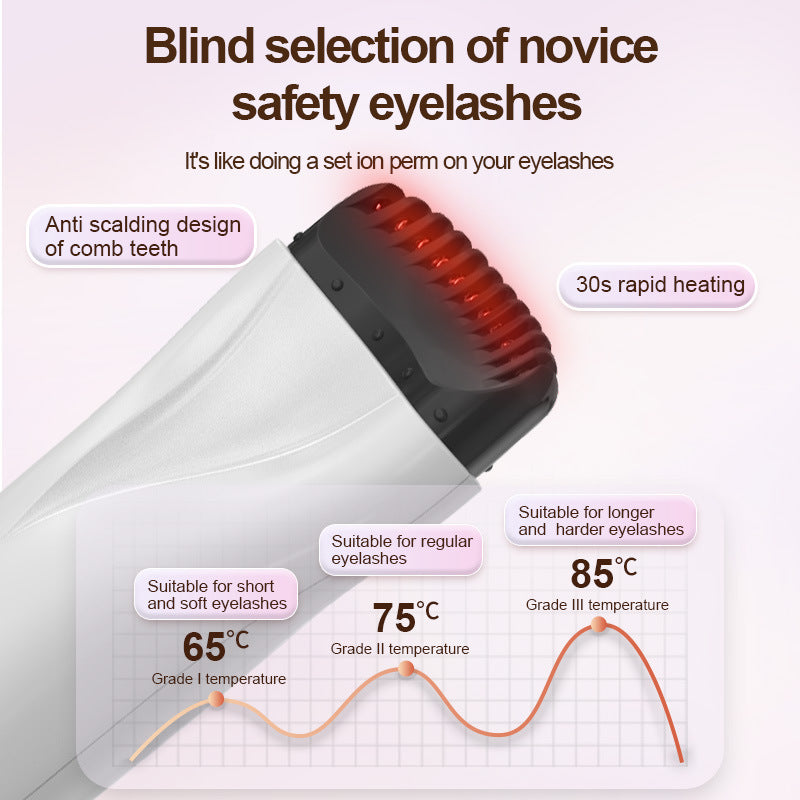 Rechargeable Heated Eyelash Curler - 3 Temperature Settings, 30s Rapid Heating & Anti-Scald Design(Purple)