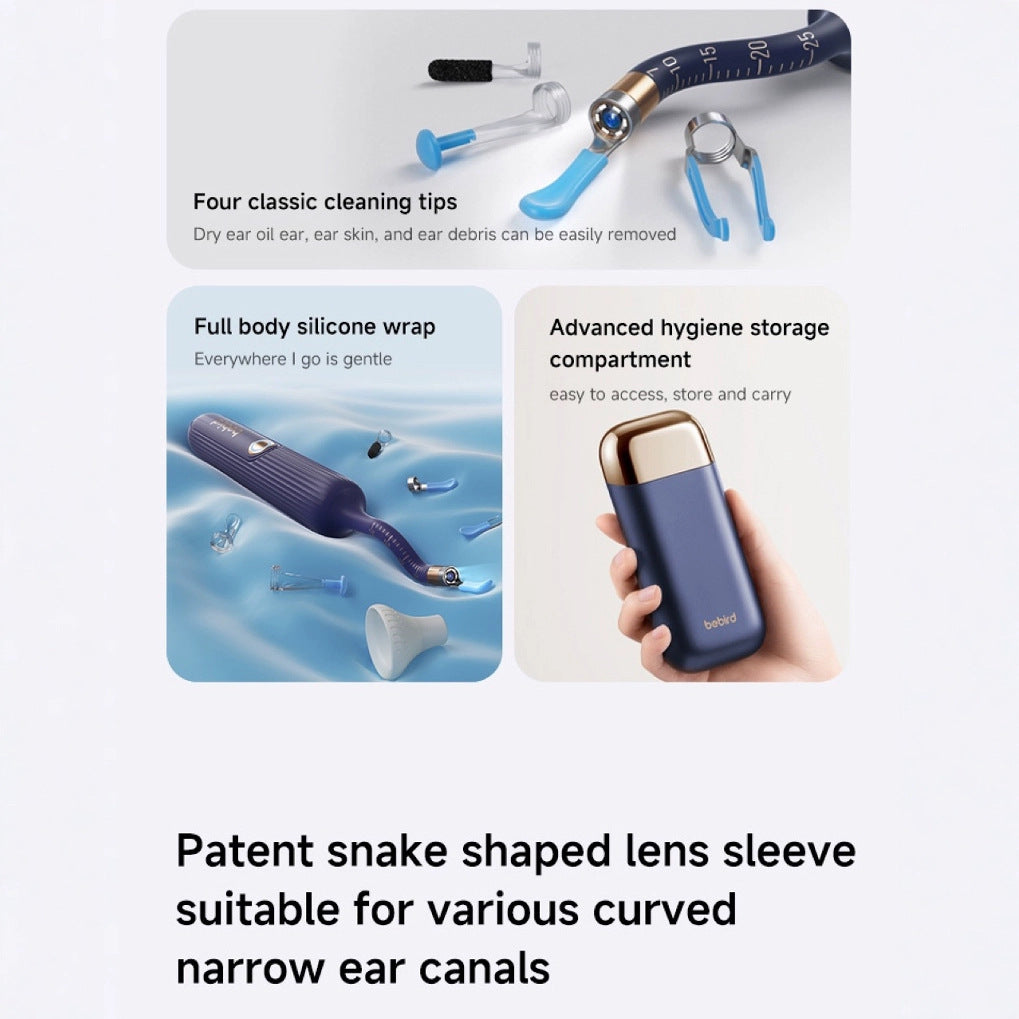 Smart Visual Ear Cleaner with HD Endoscope & Precision Tweezers - Safe for Adults & Children(white)