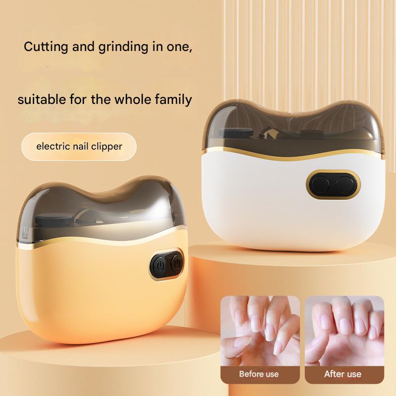 Electric Nail Clipper & Grinder - 2-in-1 Automatic Trimmer with 2 Speeds, Type-C Charging, Safe for All Ages(Orange)