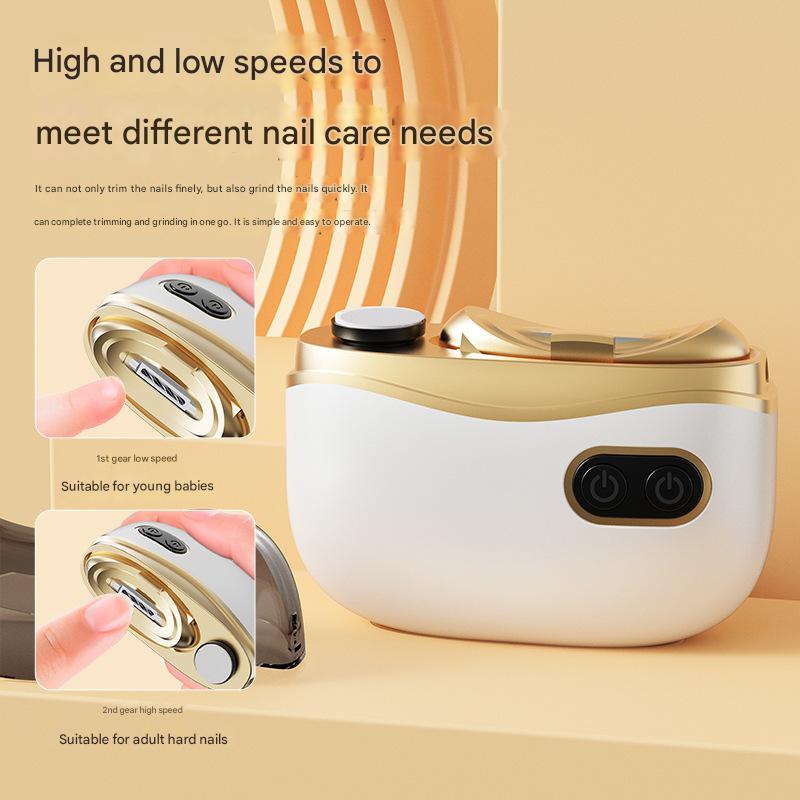 Electric Nail Clipper & Grinder - 2-in-1 Automatic Trimmer with 2 Speeds, Type-C Charging, Safe for All Ages(Orange)