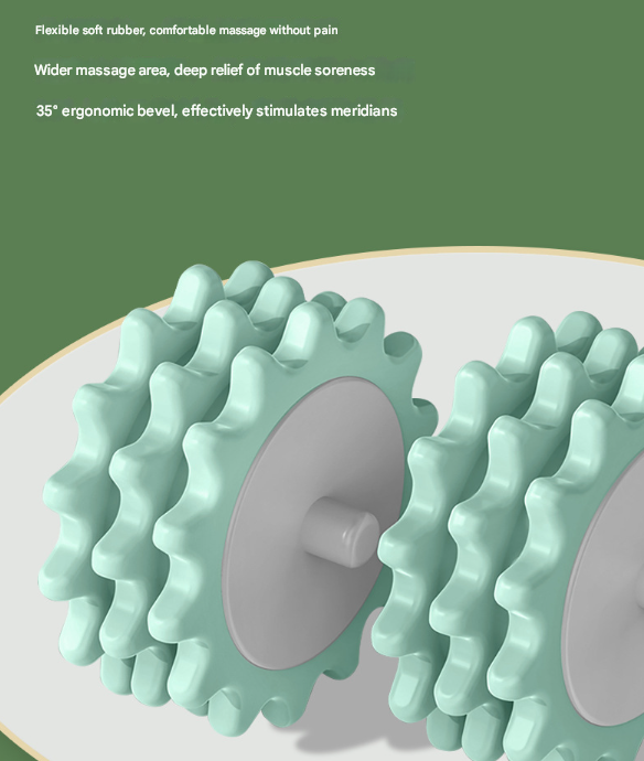 Grey and White Adjustable 3D Leg & Body Roller Massager - Deep Tissue Muscle Relief for Thighs, Calves, Arms - Fascia & Cellulite Tool with Detachable Handles