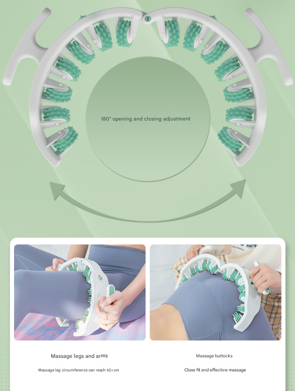 Orange and White Adjustable 3D Leg & Body Roller Massager - Deep Tissue Muscle Relief for Thighs, Calves, Arms - Fascia & Cellulite Tool with Detachable Handles