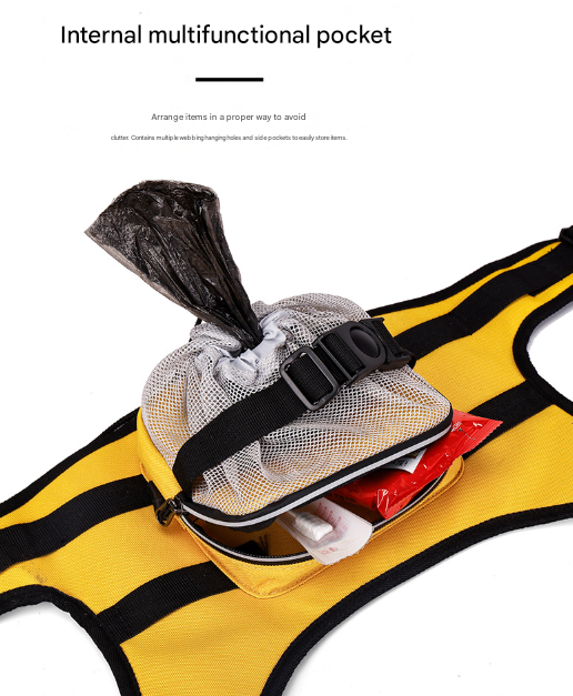 Size S Black and Pink Ultimate Dog Harness Vest with Backpack - Padded, Reflective & Adjustable for Medium Sized Dogs