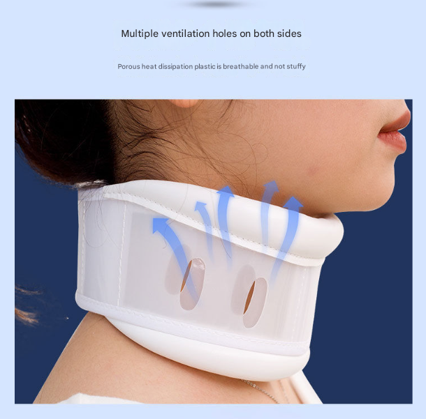 Size M White Adjustable Cervical Collar Neck Brace - Breathable Support for Pain Relief & Posture