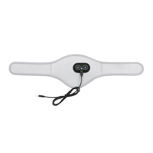 Light Grey Heated Vibrating Neck Wrap - USB Powered Massager for Soothing Pain Relief with 3 Heat & 3 Vibration Modes