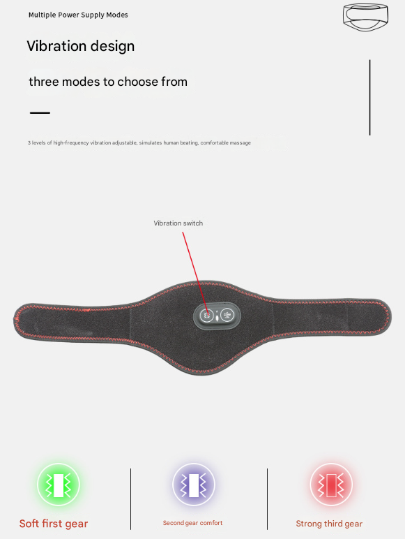 Dark Grey Heated Vibrating Neck Wrap - USB Powered Massager for Soothing Pain Relief with 3 Heat & 3 Vibration Modes