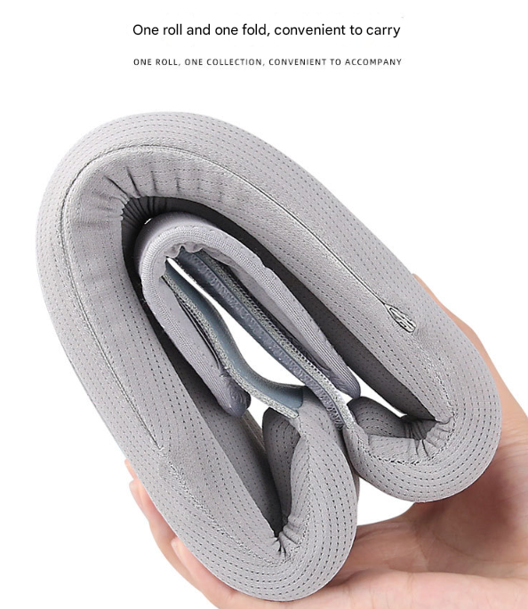 Grey Ergonomic Neck Support Brace - Adjustable Soft Cervical Collar for Posture Correction