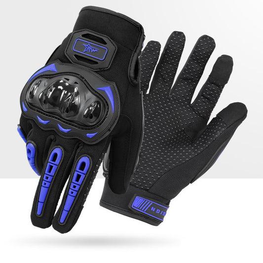 Size XL Purple and Black Protective Motorcycle Riding Gloves - Hard Knuckle Armour & Touchscreen Fingertips
