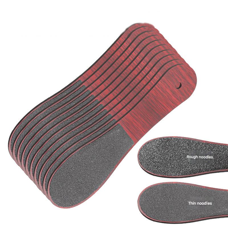 Reddish Brown Professional Pedicure Foot File 10-Pack - Double-Sided Callus Remover with Wooden Handle