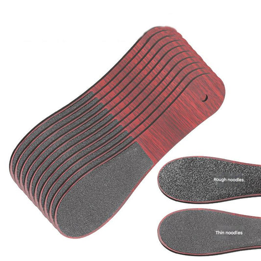 Reddish Brown Professional Pedicure Foot File 10-Pack - Double-Sided Callus Remover with Wooden Handle