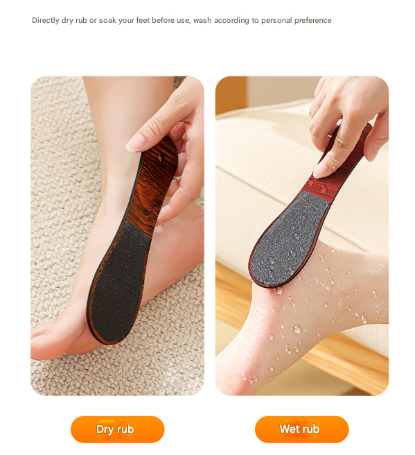 Reddish Brown Professional Pedicure Foot File 10-Pack - Double-Sided Callus Remover with Wooden Handle