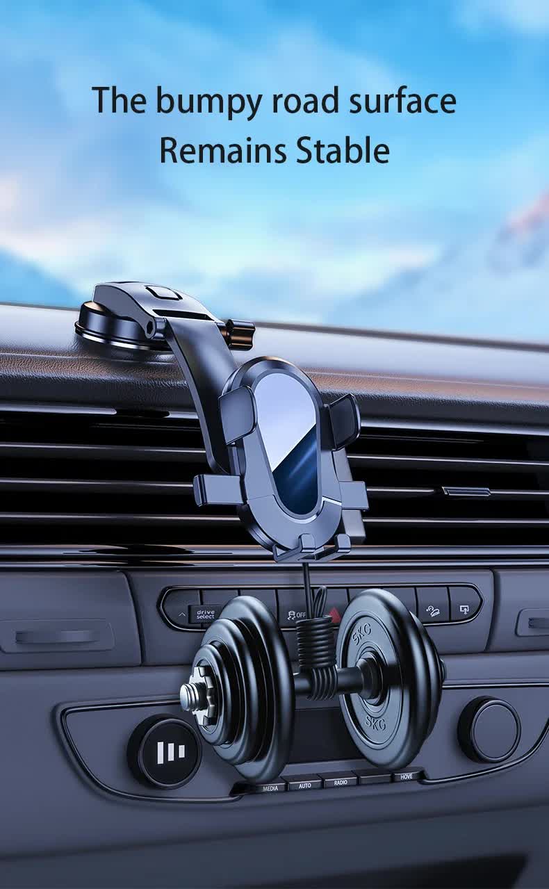 Red and Black Universal Car Phone Mount Holder - 360° Rotation with Upgraded Suction Cup for Dashboard & Windscreen