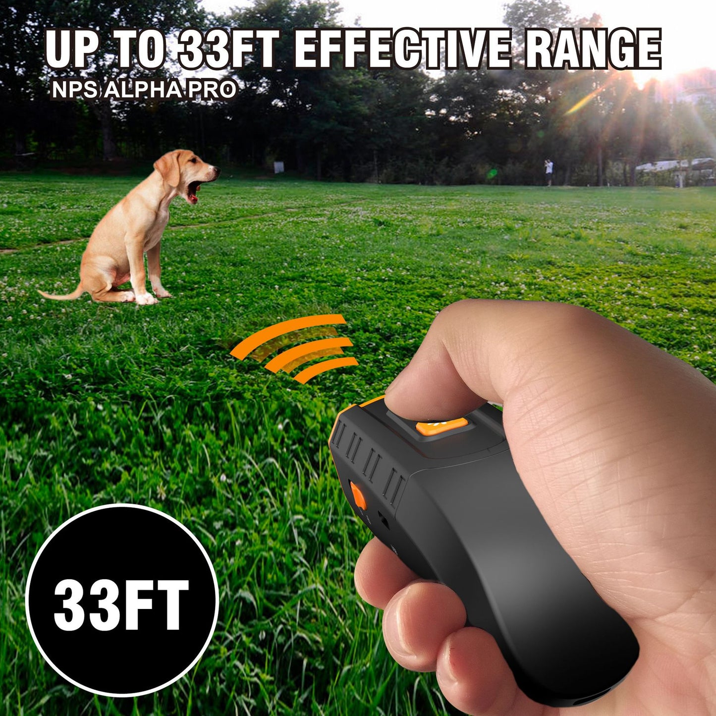 Portable 3-Core Ultrasonic Dog Repeller - High-Power Bark Control with Flash