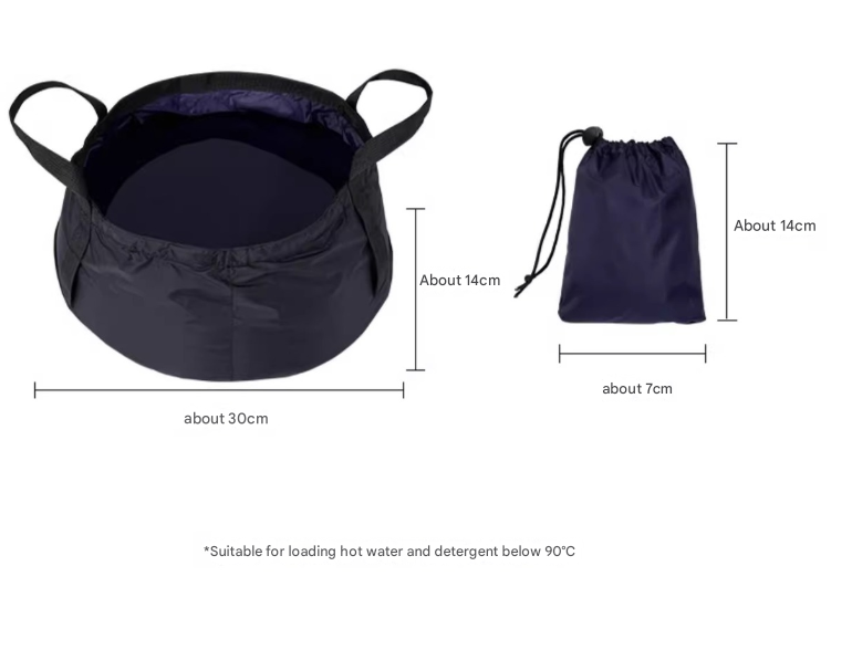 2PCS Purple 8.5L Portable Folding Water Basin - Collapsible Bucket with Carry Bag for Camping & Travel