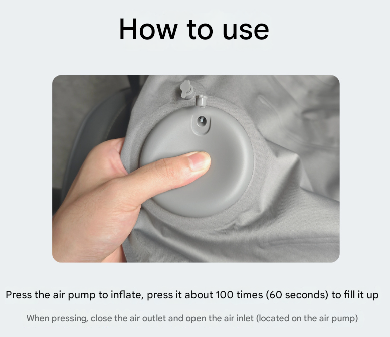 Blue Ultralight Inflatable Lumbar Support Pillow - Portable Ergonomic Back Cushion for Travel, Office & Car