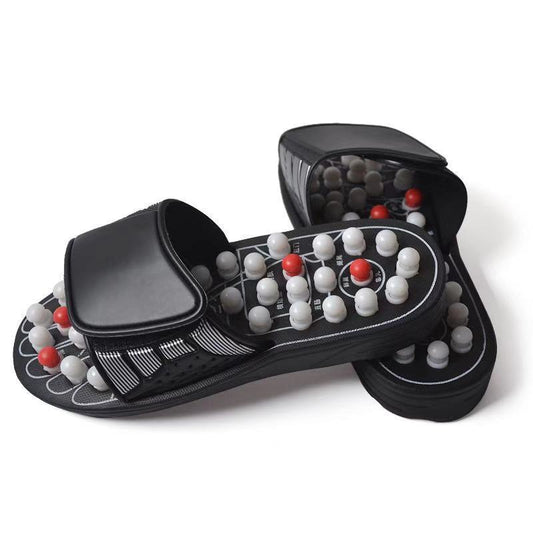 42-43 Therapeutic Reflexology Massage Slippers - Acupressure Foot Massager Sandals with Rotating Nodes for Pain Relief