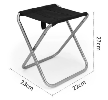 Small Grey Ultralight Portable Folding Camping Stool - Compact Aluminum Chair for Hiking, Fishing & Outdoor Events