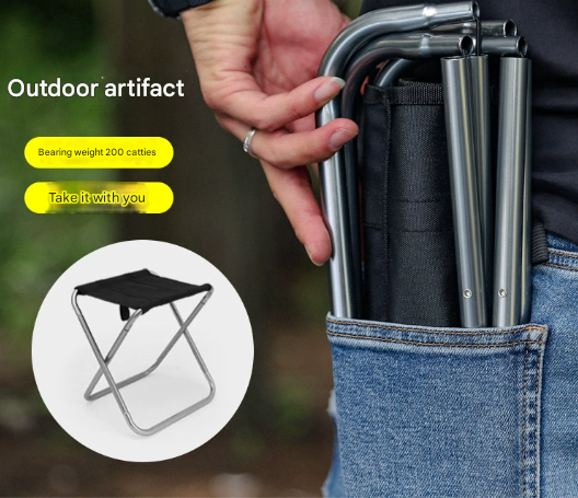 Big Grey Ultralight Portable Folding Camping Stool - Compact Aluminum Chair for Hiking, Fishing & Outdoor Events