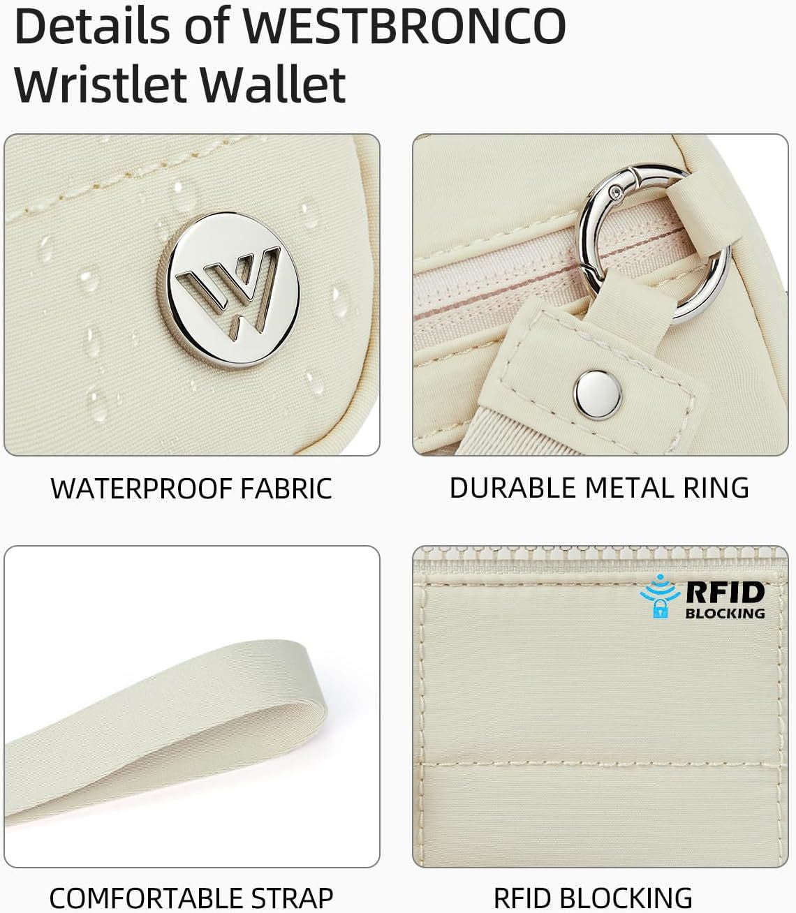 Khaki Elegant WESTBRONCO Quilted Phone Bag Wallet